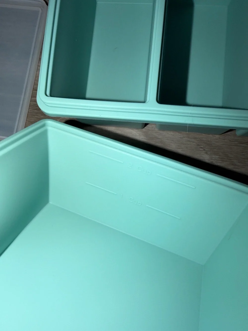 🩷Firm Price🩷2 Silicone Meal Prep Freezer Tray with lids - Mint Green